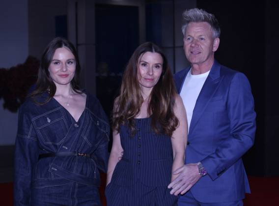 F1 75 Live Season Launch. London, UK. Holly Anna Ramsay, Tana Ramsay and Gordon Ramsay at the F1 75 Live Season Launch. The O2. 18th February 2025. LMK11-S190225-001. Steve Bealing Landmark Media 