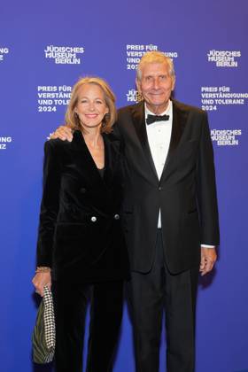 Julia Jaekel, Ulrich Wickert at the award Ceremony of Price for Understanding and Tolerance on 16 November 2024 at Jewish Museum in Berlin Berlin Germany