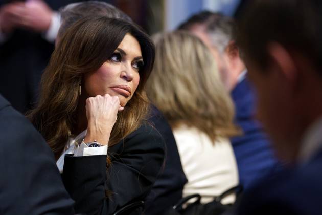 February 21, 2025, Washington, District Of Columbia, USA: Kimberly Guilfoyle arrives for the swearing in as Kash Patel as FBI Director in the Eisenhower Executive Office Building in Washington DC, USA, 21 February 2025 Washington USA - ZUMAs152 20250221_faa_s152_111 Copyright: xWillxOliverx-xPoolxviaxCNPx