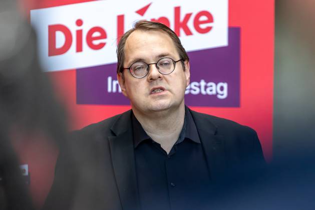Statement Die Linke Sören Pellmann at a statement Die Linke on 17 03 25 in Berlin Berlin Germany Paul Löbe Haus