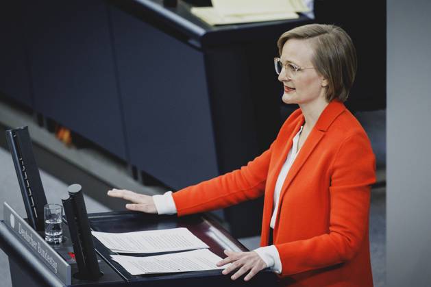 Franziska Brantner, co-chair of Buendnis 90 Die Gruenen, recorded during the special session of the German Bundestag in Berlin, 18 03 2025 The special session, which was convened at short notice, is to vote on the amendment to the Basic Law sought by the SPD and CDU CSU with regard to the debt brake and a special infrastructure fund Berlin Germany Copyright: xFlorianxGaertnerx