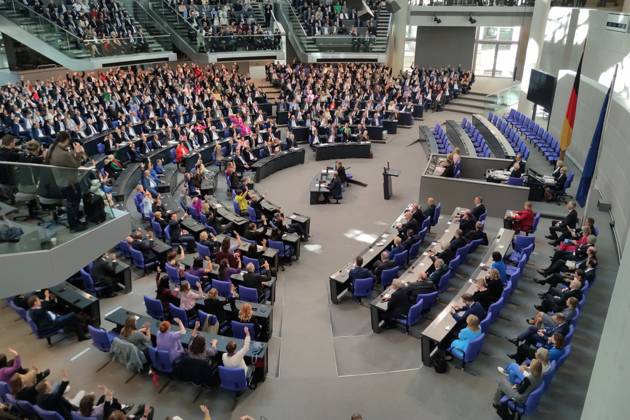 Berlin, Germany, 06 05 2025 German Bundestag 2 Bundestag session Vote on a second ballot, all MPs raise their hands Copyright: xdtsxNachrichtenagenturx dts_65725
