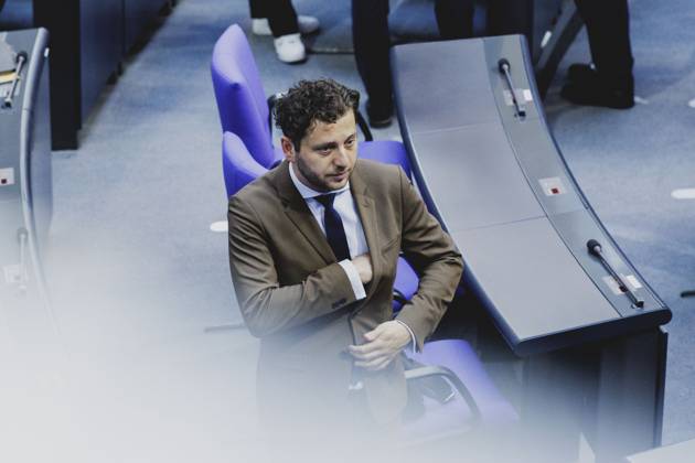 Felix Banaszak, Co-Chairman of Buendnis 90 Die Gruenen, recorded during the session of the Bundestag for the election of the new Federal Chancellor and the swearing-in of the federal ministers in Berlin, 06 05 2025 Berlin Germany Copyright: xFlorianxGaertnerx