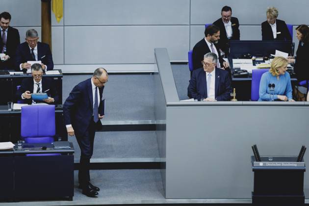 Friedrich Merz CDU , Federal Chancellor, taken during the session of the German Bundestag in Berlin, 14 05 2025 Berlin Germany Copyright: xFlorianxGaertnerx