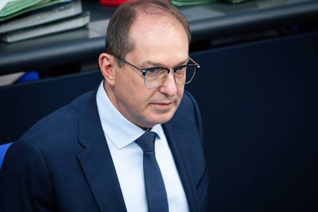 German Bundestag, 3rd plenary session Alexander Dobrindt, Federal Minister of the Interior in portrait on the government bench at the 3rd session of the German Bundestag in Berlin, 14 05 2025 Berlin Berlin Germany