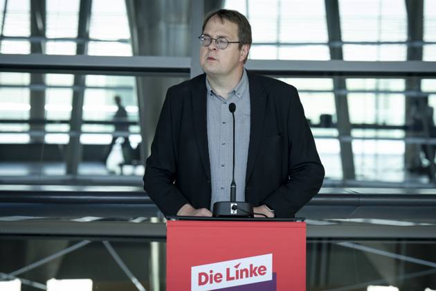Press statement, Bundestag, parliamentary group, Die Linke press statement, Bundestag, Die Linke, parliamentary group leader, Sören Pellmann Berlin Berlin GER