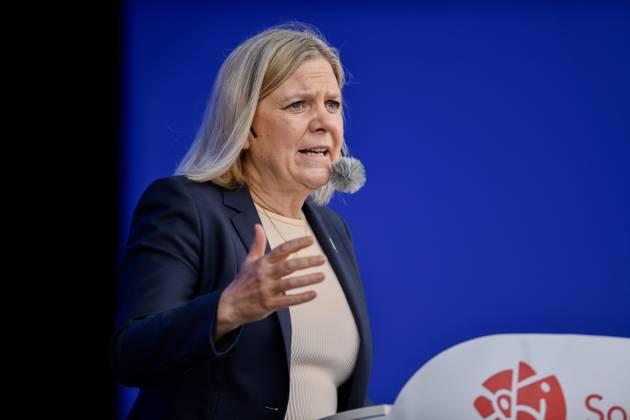 STOCKHOLM, SWEDEN 20250611 Social Democrat Party leader Magdalena Andersson S speaks during Järvaveckan at Spanga IP on Wednesday STOCKHOLM SWEDEN x12046x Copyright: xOscarxOlsson TTx JÄRVAVECKAN 2025 N1i-j0Ffl1M