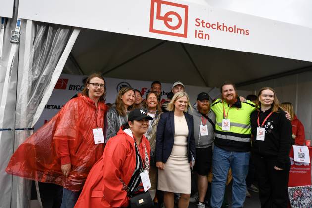 STOCKHOLM, SWEDEN 20250611 Social Democrat Party leader Magdalena Andersson meets voters during Järvaveckan at Spanga IP on Wednesday STOCKHOLM SWEDEN x12046x Copyright: xOscarxOlsson TTx JÄRVAVECKAN 2025 Vor90uIEg1Y