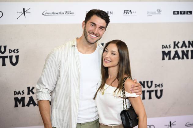 Dennis Gries and Katja Geretschuchin at the world premiere of the movie Das Kanu des Manitu at Mathäser Filmpalast Munich, 12 08 2025 Foto:xR.xHeinex xFuturexImagex manitu_5887