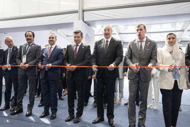 74th International Astronautical Congress kicks off in Azerbaijan BAKU, AZERBAIJAN - OCTOBER 02: Azerbaijani President Ilham Aliyev (3rd R), Turkish Minister of Industry and Technology Mehmet Fatih Kacir (3rd L) and CTO of Baykar, founding chairman of the T3 Foundation, and chief architect of Turkiye s first indigenous, operational UAV Systems, Selcuk Bayraktar (4th L) attend the opening ceremony of 74th International Astronautical Congress - IAC in Baku, Azerbaijan on October 02, 2023. Baki Azerbaijan. Editorial use only. Please get in touch for any other usage. Copyright: x2025xAnadoluxMuhammedxAbdullahxKurtarx