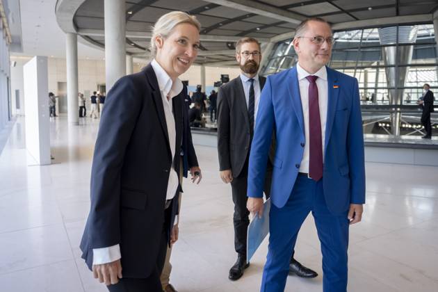 AfD, Alice Weidel, Tino Chrupalla Bundestag, Bundestag parliamentary group, AfD, press statement, chairperson, federal spokesperson, Alice Weidel, chairperson, federal spokesperson, Tino Chrupalla Berlin Berlin GER