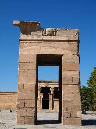 October 1, 2025, Madrid, Madrid, Spain: MADRID, SPAIN †October 1: Exterior views of the Egyptian Temple of Debod, which was moved to Madrid, Spain, to protect it from flooding caused by the construction of the Aswan Dam on the Nile River. Madrid Spain - ZUMAle O 20251001_zip_h199_023 Copyright: xAaronxHerediax