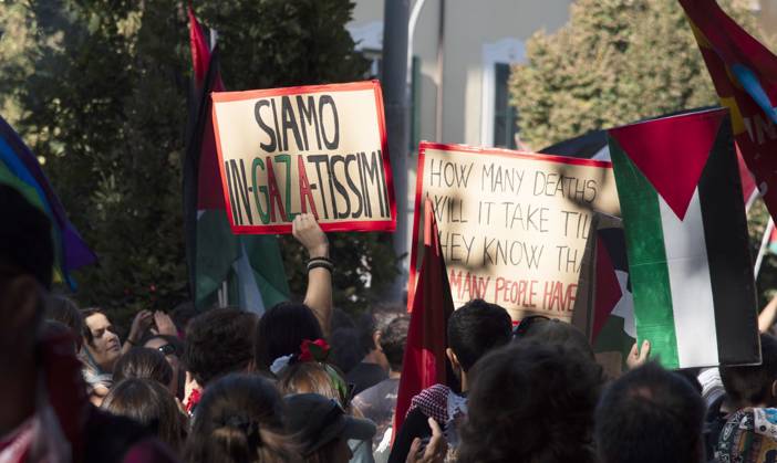 Photo IPP Diego Nangano Cappello Rome 04 10 2025 National Pro Palestine demonstration in the photo demonstrators marching in support of Palestine Italy Photo Press World Copyright