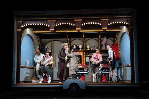 Patrick Abozen, Enrique Fiß, Saskia Fischer, Maria Ketikidou, Farina Flebbe and Sven Fricke at the photo rehearsal of the com