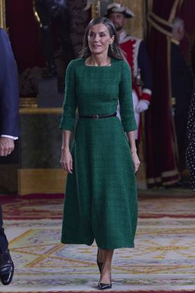October 12, 2025, Madrid, Madrid, Spain: KING FELIPE VI of Spain and QUEEN LETIZIA of Spain CROWN PRINCESS LEONOR of Spain and PRINCESS SOFIA of Spain attend a reception during the National Day at the Royal Palace Madrid Spain - ZUMAc260 20251012_zep_c260_002 Copyright: xMikexChicorrox