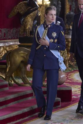October 12, 2025, Madrid, Madrid, Spain: KING FELIPE VI of Spain and QUEEN LETIZIA of Spain CROWN PRINCESS LEONOR of Spain and PRINCESS SOFIA of Spain attend a reception during the National Day at the Royal Palace Madrid Spain - ZUMAc260 20251012_zep_c260_012 Copyright: xMikexChicorrox