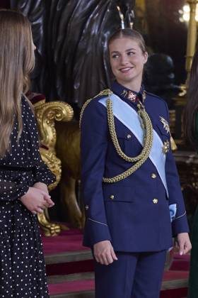October 12, 2025, Madrid, Madrid, Spain: KING FELIPE VI of Spain and QUEEN LETIZIA of Spain CROWN PRINCESS LEONOR of Spain and PRINCESS SOFIA of Spain attend a reception during the National Day at the Royal Palace Madrid Spain - ZUMAc260 20251012_zep_c260_036 Copyright: xMikexChicorrox