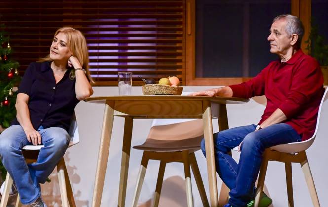 October 16, 2025, Madrid, Madrid, SPAIN: Victoria, a play at the Teatro FoÂgaro in Madrid. This new comedy, written and directed by Marc Angelet and Cristina Clemente, features a top-notch cast led by Amparo Larrao±aga, Io±aki Miramo³n, Mar Abascal, and Juli Fo bregas. Madrid SPAIN - ZUMAz108 20251016_znp_z108_085 Copyright: xRichardxZubelzux