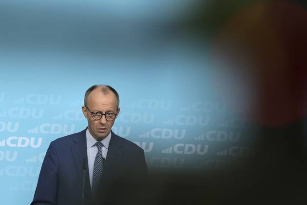 Federal Chancellor Friedrich Merz at the press conference in the CDU Konrad Adenauer Haus The CDU concludes its closed conference, which focuses on the strategy for the five state elections next year The main issue is how to counter the main opponent, the AfD Berlin 20 10 25 Federal Chancellor Merz and Secretary General Linnemann at a press conference in Berlin