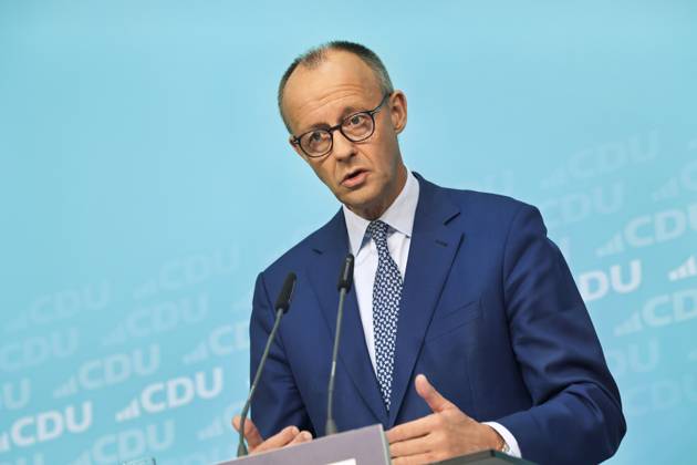 Federal Chancellor Friedrich Merz at the press conference in the CDU Konrad Adenauer Haus The CDU concludes its closed conference, which focuses on the strategy for the five state elections next year The main issue is how to counter the main opponent, the AfD Berlin 20 10 25 Federal Chancellor Merz and Secretary General Linnemann at a press conference in Berlin