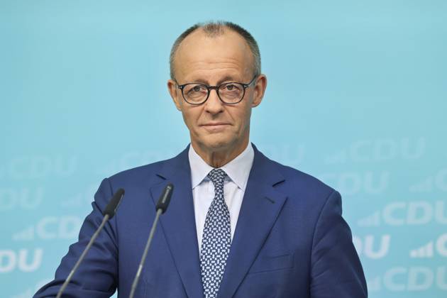 Federal Chancellor Friedrich Merz at the press conference in the CDU Konrad Adenauer Haus The CDU concludes its closed conference, which focuses on the strategy for the five state elections next year The main issue is how to counter the main opponent, the AfD Berlin 20 10 25 Federal Chancellor Merz and Secretary General Linnemann at a press conference in Berlin