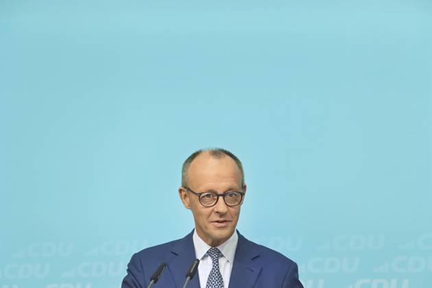 Federal Chancellor Friedrich Merz at the press conference in the CDU Konrad Adenauer Haus The CDU concludes its closed conference, which focuses on the strategy for the five state elections next year The main issue is how to counter the main opponent, the AfD Berlin 20 10 25 Federal Chancellor Merz and Secretary General Linnemann at a press conference in Berlin