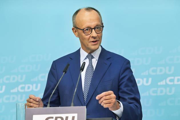 Federal Chancellor Friedrich Merz at the press conference in the CDU Konrad Adenauer Haus The CDU concludes its closed conference, which focuses on the strategy for the five state elections next year The main issue is how to counter the main opponent, the AfD Berlin 20 10 25 Federal Chancellor Merz and Secretary General Linnemann at a press conference in Berlin