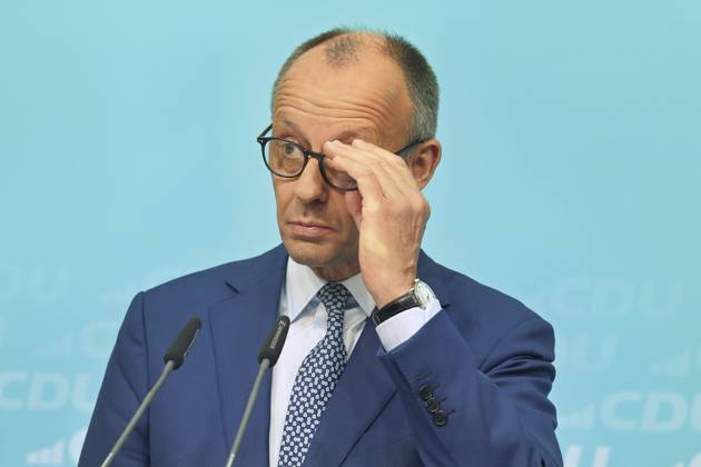 Federal Chancellor Friedrich Merz at the press conference in the CDU Konrad Adenauer Haus The CDU concludes its closed conference, which focuses on the strategy for the five state elections next year The main issue is how to counter the main opponent, the AfD Berlin 20 10 25 Federal Chancellor Merz and Secretary General Linnemann at a press conference in Berlin