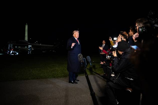 President Donald Trump speaks with reporters as he departs for a trip to Asia on the South Lawn of the White House in Washington, DC on Friday, October 24, 2025. Trump is expected to meet with Chinese President Xi Jinping to discuss a trade deal, Prime Minister of Malaysia Anwar bin Ibrahim, Japan s new prime minister Sanae Takaichi and several other Asian leaders at the Association of Southeast Asian Nations (ASEAN).  WASP20251024107 FrancisxChung