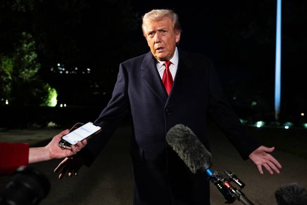 President Donald Trump speaks with reporters as he departs for a trip to Asia on the South Lawn of the White House in Washington, DC on Friday, October 24, 2025. Trump is expected to meet with Chinese President Xi Jinping to discuss a trade deal, Prime Minister of Malaysia Anwar bin Ibrahim, Japan s new prime minister Sanae Takaichi and several other Asian leaders at the Association of Southeast Asian Nations (ASEAN).  WASP20251024109 FrancisxChung