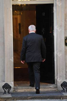 Israeli Prime Minister Benjamin Netanyahu walking through the door at 10 Downing Street Israeli Prime Minister Benjamin Netanyahu arrives for a dinner with Prime Minister David Cameron at 10 Downing Street London, England - 04.05.11, London, United Kingdom WENN 5648479