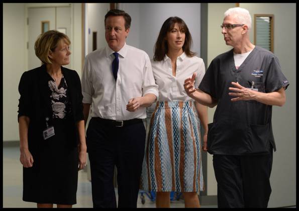 Image Licensed to Parsons Media. 23 11 2025. London, United Kingdom. David Cameron diagnosed with prostate cancer. Former Prime Minister David Cameron has today annoucned in an interview with The Sunday Times that he has been diagnosed with Prostate Cancer. Lord Cameron says the test came following his wife Samantha listening to an interview on the radio which spurred him on to get a test in 2024. The Prime Minister and his wife Samantha visit the Salford Royal Hospital during the Conservative Party Spring Forum in Manchester. 28 03 2015.  Copyright: xAndrewxParsonsx xParsonsxMediax PAR-9167-0015
