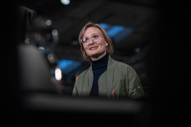 Franziska Brantner, Bundesvorsitzende, gibt ein TV-Interview am Rande des Parteitags;Bündnis 90 Die Grünen Bundesparteitag 51. Bundesdelegiertenkonferenz in Hannover, Hannover Niedersachsen Deutschland Messe, Halle 7