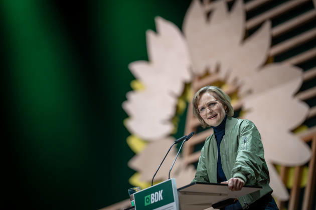 Franziska Brantner, Federal Chairwoman, during her speech to the Bündnis 90 Die Grünen Federal Party Conference 51 Federal Delegates Conference in Hanover, Hanover Lower Saxony Germany Trade Fair, Hall 7