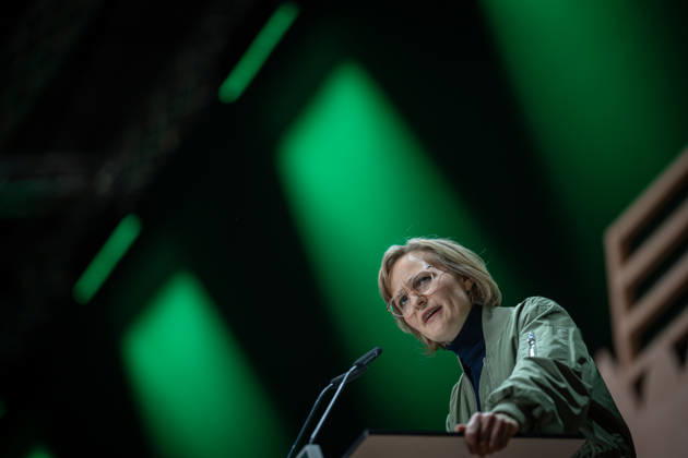 Franziska Brantner, Federal Chairwoman, during her speech to the Bündnis 90 Die Grünen Federal Party Conference 51 Federal Delegates Conference in Hanover, Hanover Lower Saxony Germany Trade Fair, Hall 7