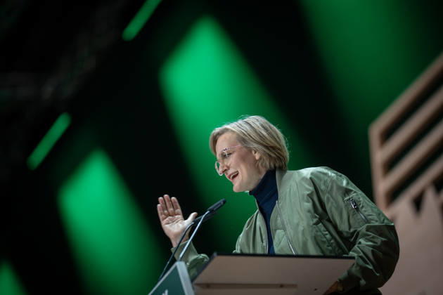 Franziska Brantner, Federal Chairwoman, during her speech to the Bündnis 90 Die Grünen Federal Party Conference 51 Federal Delegates Conference in Hanover, Hanover Lower Saxony Germany Trade Fair, Hall 7