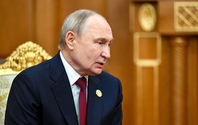 Turkmenistan Russia 9069946 12.12.2025 Russian President Vladimir Putin attends a meeting with Turkmen President Serdar Berdimuhamedov in Ashgabat, Turkmenistan. Kristina Kormilitsyna Sputnik Ashgabat Turkmenistan  Copyright: xKristinaxKormilitsynax