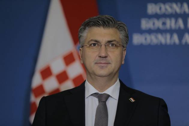 Prime Minister of Croatia Andrej Plenkovic in Sarajevo SARAJEVO, BOSNIA AND HERZEGOVINA - DECEMBER 13: Prime Minister of Croatia Andrej Plenkovic meets Chairman of the Council of Ministers of Bosnia and Herzegovina Zoran Tegeltija (not seen) in Sarajevo, Bosnia and Herzegovina on December 13, 2021. Saraybosna Bosna Hersek. Editorial use only. Please get in touch for any other usage. Copyright: x2025xAnadoluxSamırxJordamovıcx