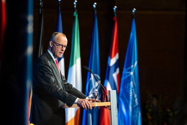 Federal Chancellor Friedrich Merz gives a speech in Hamburg City Hall to the participants of the 3rd North Sea Summit 2026 in Hamburg, Germany 3 North Sea Summit 2026 in Hamburg, Germany, Hamburg Hamburg Germany City Hall, Townhall