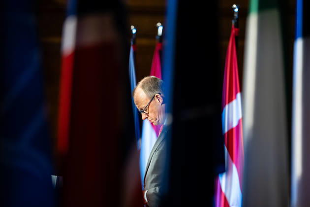 Federal Chancellor Friedrich Merz gives a speech in Hamburg City Hall to the participants of the 3rd North Sea Summit 2026 in Hamburg, Germany 3 North Sea Summit 2026 in Hamburg, Germany, Hamburg Hamburg Germany City Hall, Townhall