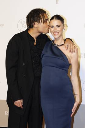 Television Presenter Aster Nzeyimana and Actress Lize Fereyn pictured on the red carpet at the arrival for the award ceremony of the Ensors Flemish film prizes, as part of the Ostend Film Festival (18th edition) (30 01-07 02), Saturday 07 February 2026, in Oostende.  NICOLASxMAETERLINCK 161909337