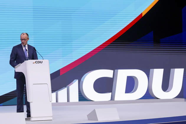 Federal Chancellor Friedrich Merz addresses the delegates, 1 day, 38 Party Congress of the CDU Germany, Landesmesse on February 20, 2026 in Stuttgart, Germany Photo by Marco Steinbrenner DeFodi Images Federal Chancellor Friedrich Merz addresses the delegates, 1 day, 38 Party Congress of the CDU Germany, Landesmesse, February 20, 2026 in Stuttga