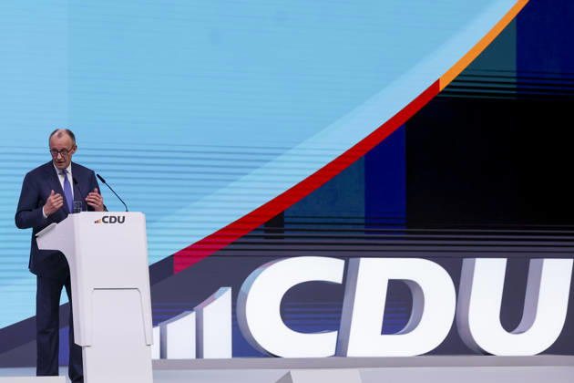 Federal Chancellor Friedrich Merz addresses the delegates, 1 day, 38 Party Congress of the CDU Germany, Landesmesse on February 20, 2026 in Stuttgart, Germany Photo by Marco Steinbrenner DeFodi Images Federal Chancellor Friedrich Merz addresses the delegates, 1 day, 38 Party Congress of the CDU Germany, Landesmesse, February 20, 2026 in Stuttga