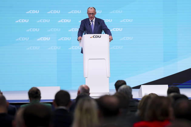 Federal Chancellor Friedrich Merz addresses the delegates, 1 day, 38 Party Congress of the CDU Germany, Landesmesse on February 20, 2026 in Stuttgart, Germany Photo by Marco Steinbrenner DeFodi Images Federal Chancellor Friedrich Merz addresses the delegates, 1 day, 38 Party Congress of the CDU Germany, Landesmesse, February 20, 2026 in Stuttga