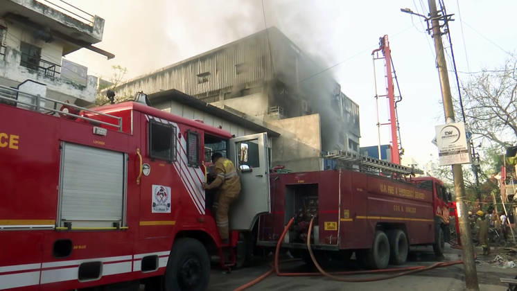 RECORD DATE NOT STATED A firefighting operation is underway after a fire broke out at Capital Power System Limited Company Noida, Mar 12 (ANI): A firefighting operation is underway after a fire broke out at Capital Power System Limited Company in B-40, Sector-4, under the Phase 1 PS area, in Noida on Thursday. (ANI Video Grab) Noida Uttar Pradesh India Copyright: xANIx ANI_20260312455
