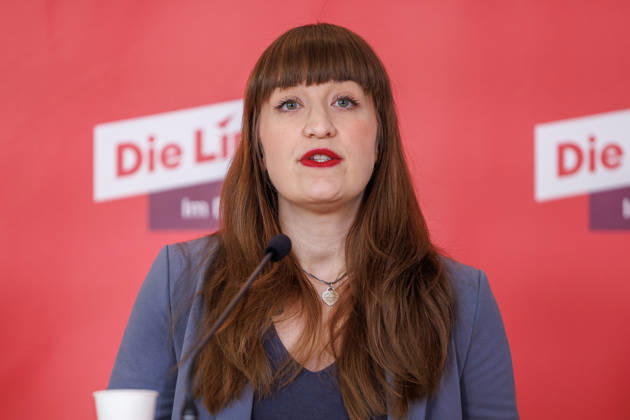 Statement Die Linke Heidi Reichinnek and Soeren Pellmann Die Linke at a statement on 17 03 26 in Berlin Berlin Berlin Germany Reichstag