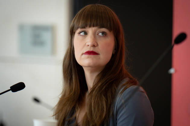 Press statement, Bundestag, parliamentary group, Die Linke press statement, Bundestag, Die Linke, parliamentary group leader, Heidi Reichinnek Berlin Berlin GER