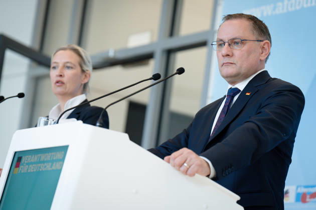 AfD, Alice Weidel, Tino Chrupalla Bundestag, Bundestag parliamentary group, AfD, press statement, chairperson, federal spokesperson, Alice Weidel, chairperson, federal spokesperson, Tino Chrupalla Berlin Berlin GER