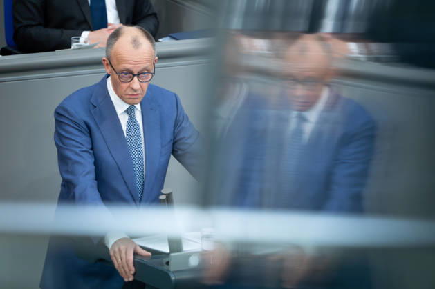 German Bundestag, 64 Plenary Session German Bundestag, 64 Federal Chancellor Friedrich Merz CDU during his government statement on the European Council at the 64th session of the German Bundestag in Berlin, 18 03 2026 Berlin Berlin Germany