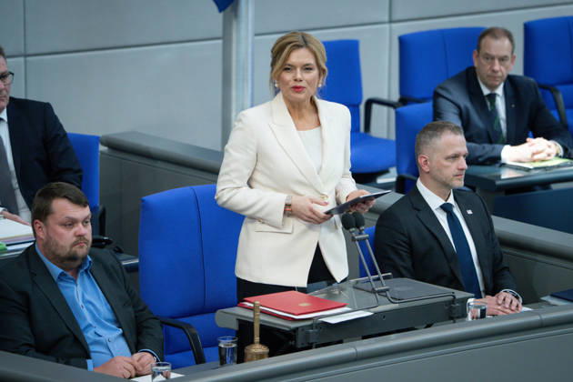 German Bundestag, 64 Plenary Session Julia Kloeckner the President of the German Bundestag, President of the Bundestag during her speech on 18 03 2026 the Day of Democracy at the presidency of the 64 session of the German Bundestag in Berlin, 18 03 2026 Berlin Berlin Germany
